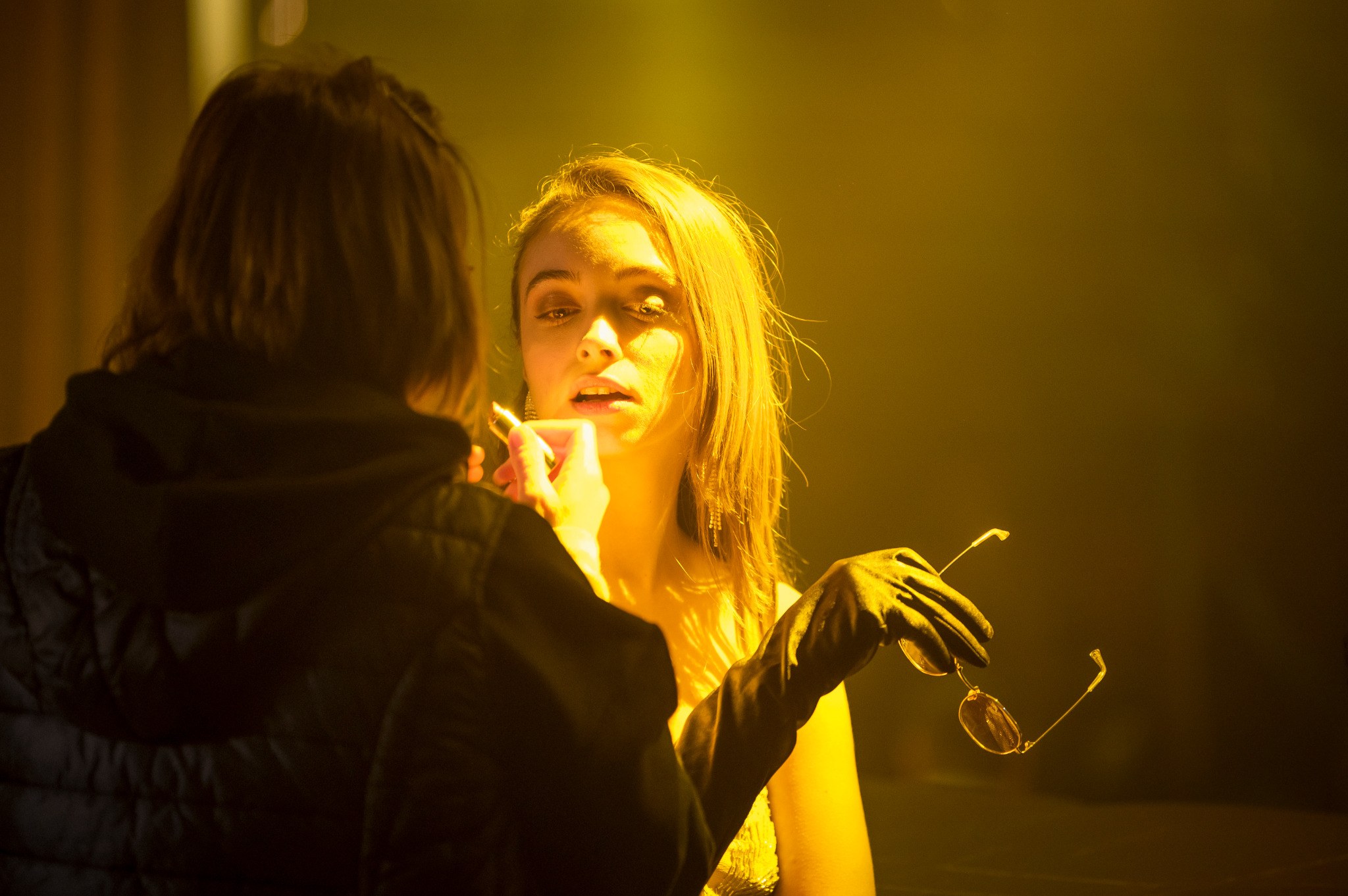 Behind-the-scenes photograph from the production of April X.