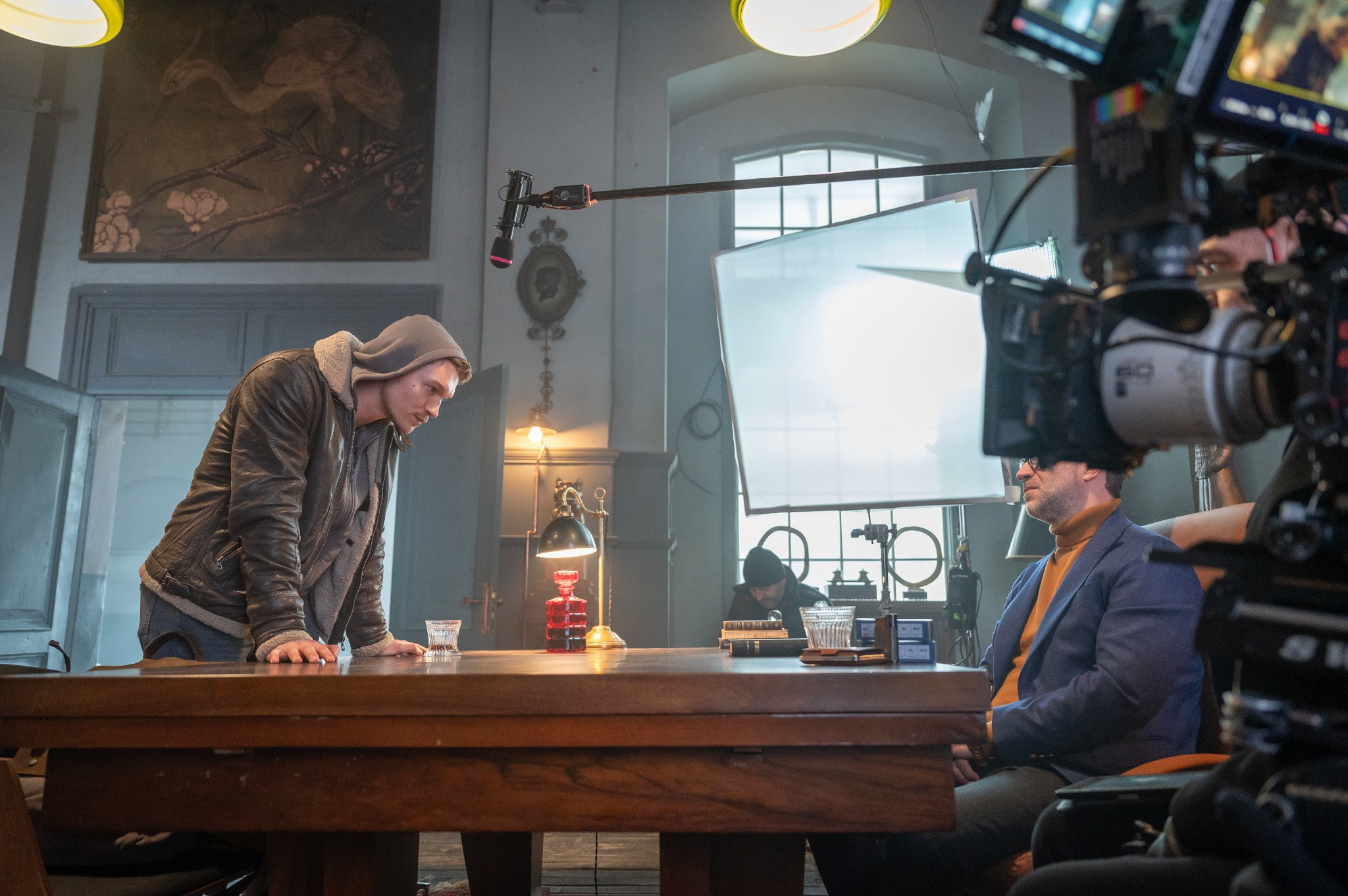 Connor Storrie behind the scenes during the production of April X.