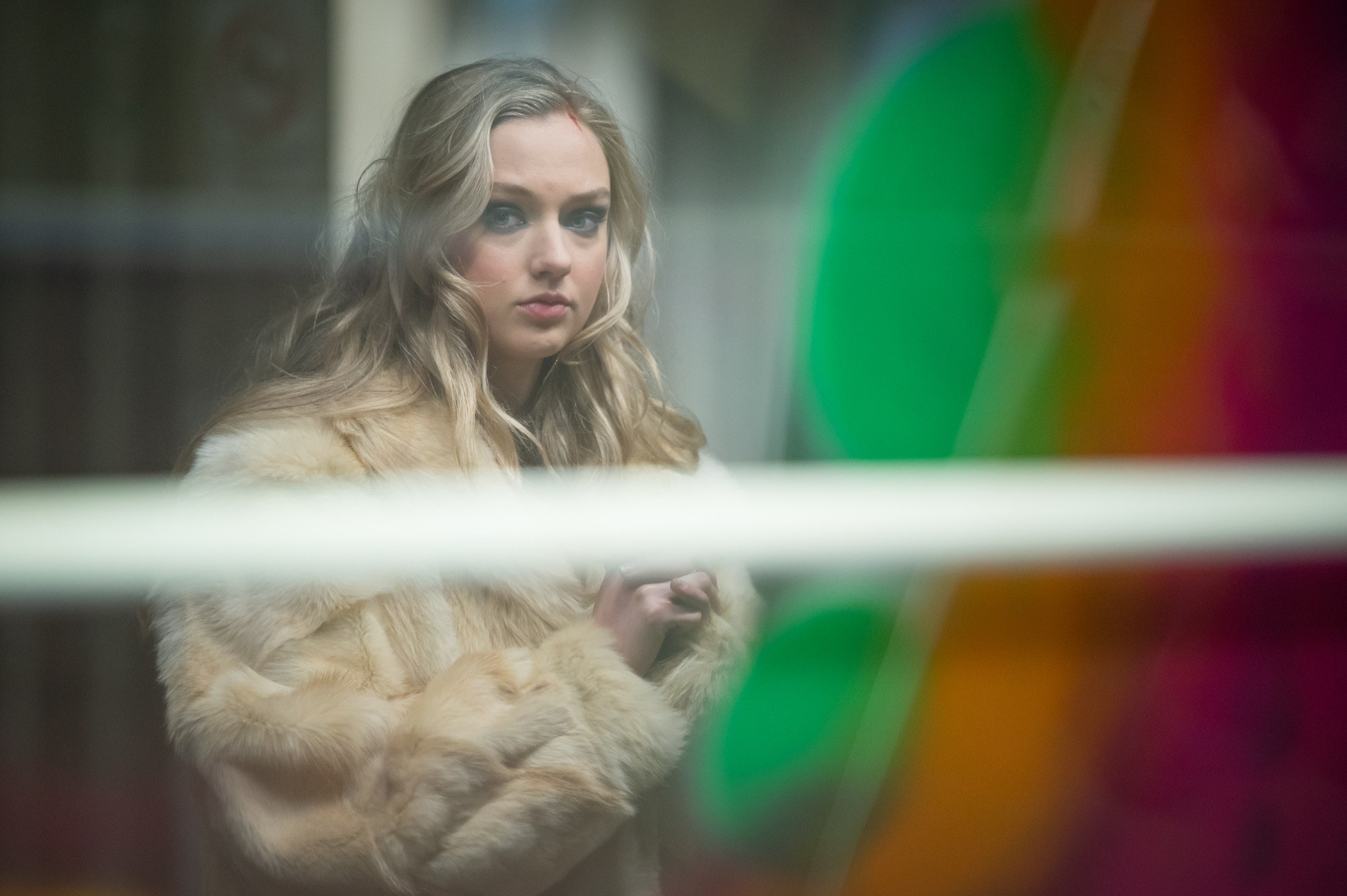 Lilly Krug on the set of April X.