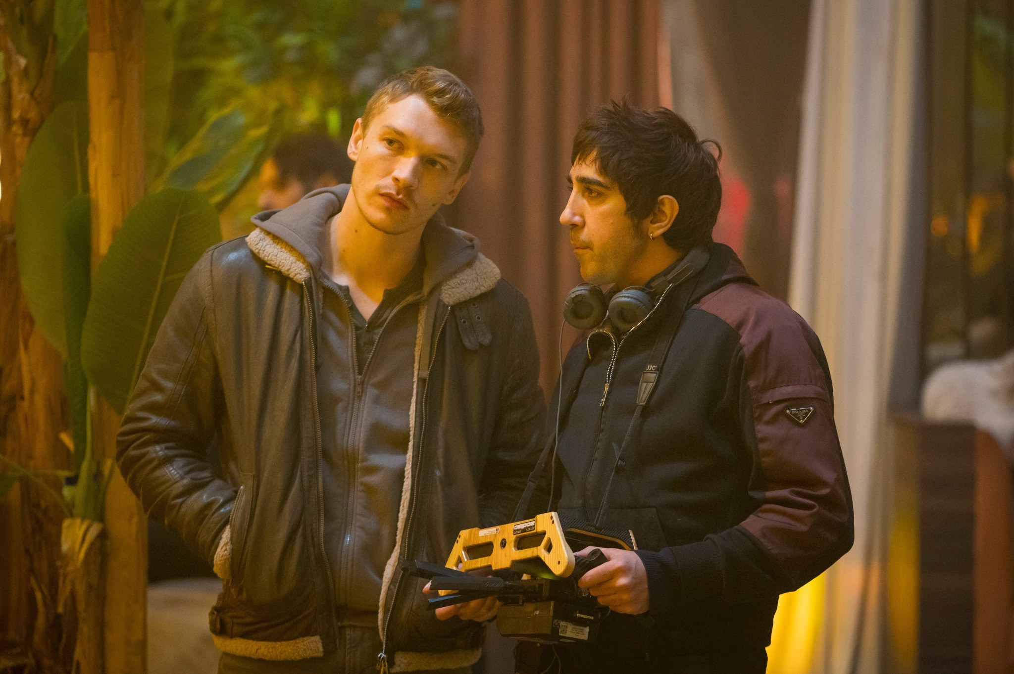 Michel K. Parandi and Connor Storrie behind the scenes during the production of April X.